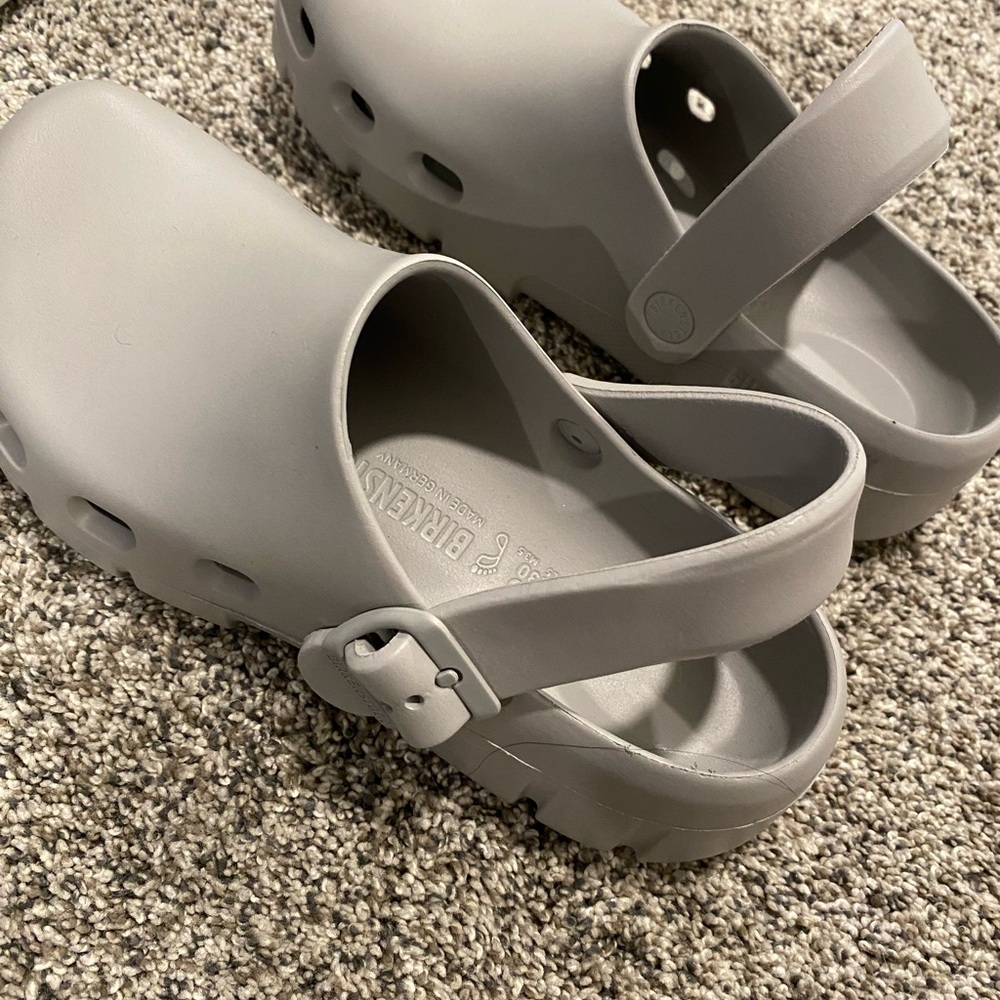Birkenstock Lightweight Gray Slip-On Clog Sandals